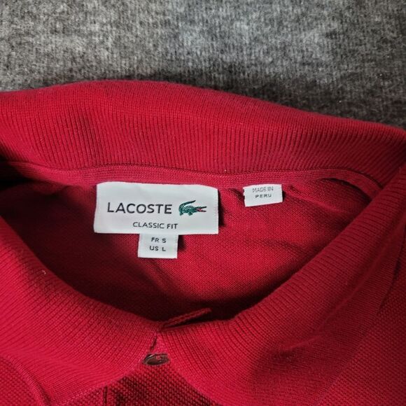 Lacoste Shirt Mens Size 5 Red Short Sleeve Golf Polo Casual - Picture 3 of 11
